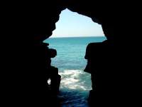 Grottes D'Hercule. Der Zugang vom Meer hat die Form von Afrika
