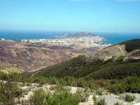 Blick zurck auf Ceuta von Marokko aus (Strae nach Tangar)